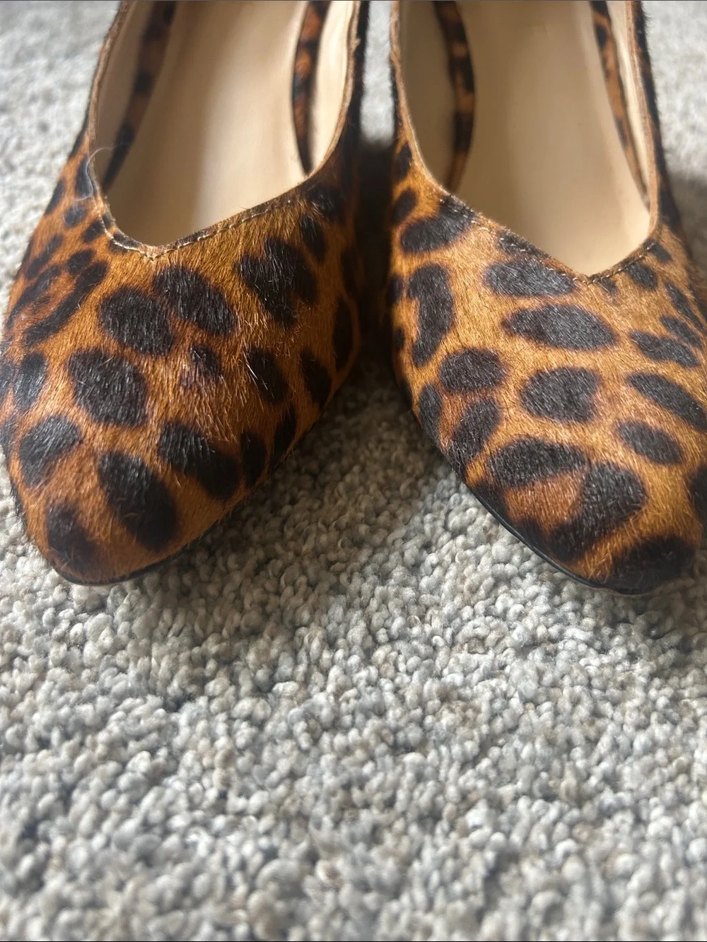 1. State Leather Wedge Leopard Print Pumps in Brown and Black Size 8
